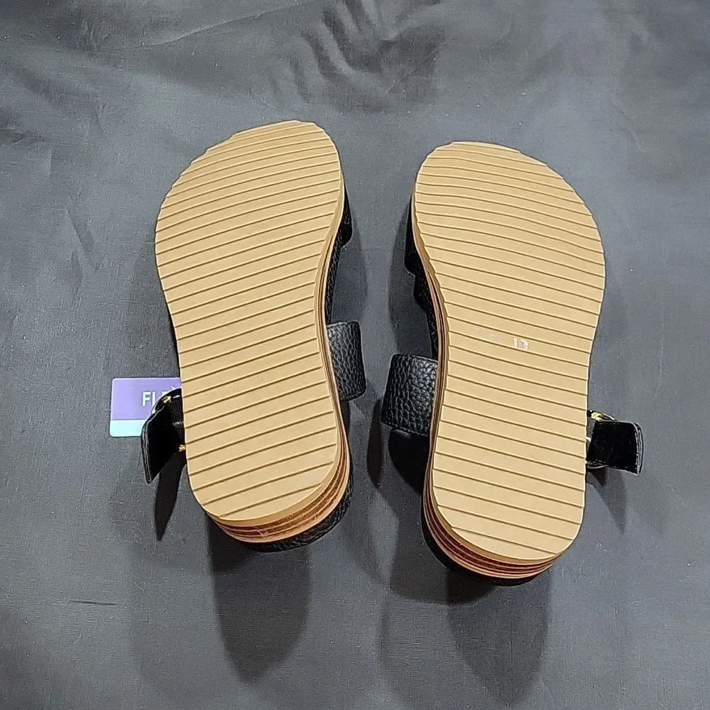 BRAND NEW FLEXSTEP DOUBLE STRAP ADJUSTABLE BUCKLE FLAT SANDAL